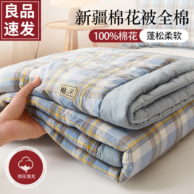 新疆棉花夏被空调被夏凉被全棉纯棉薄被子被芯可机洗夏季2024新款,床上用品,棉花被,淘宝优惠券,粉丝福利购,淘宝优惠卷