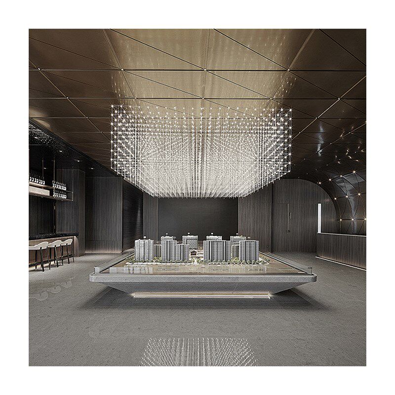 现代简约酒店大堂吸顶灯宴会厅别墅创意设计师非标工程灯具定制