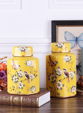 美式乡村陶瓷花瓶花艺摆件 家居样板间客厅餐桌花瓶器装饰品摆设