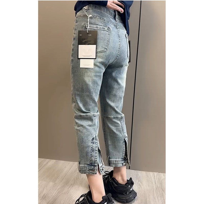 梨型身材裤子大码高腰设计感九分牛仔裤女春胖mm显瘦直筒烟管裤子,女装/女士精品,大码裤装,淘宝优惠券,粉丝福利购,淘宝优惠卷