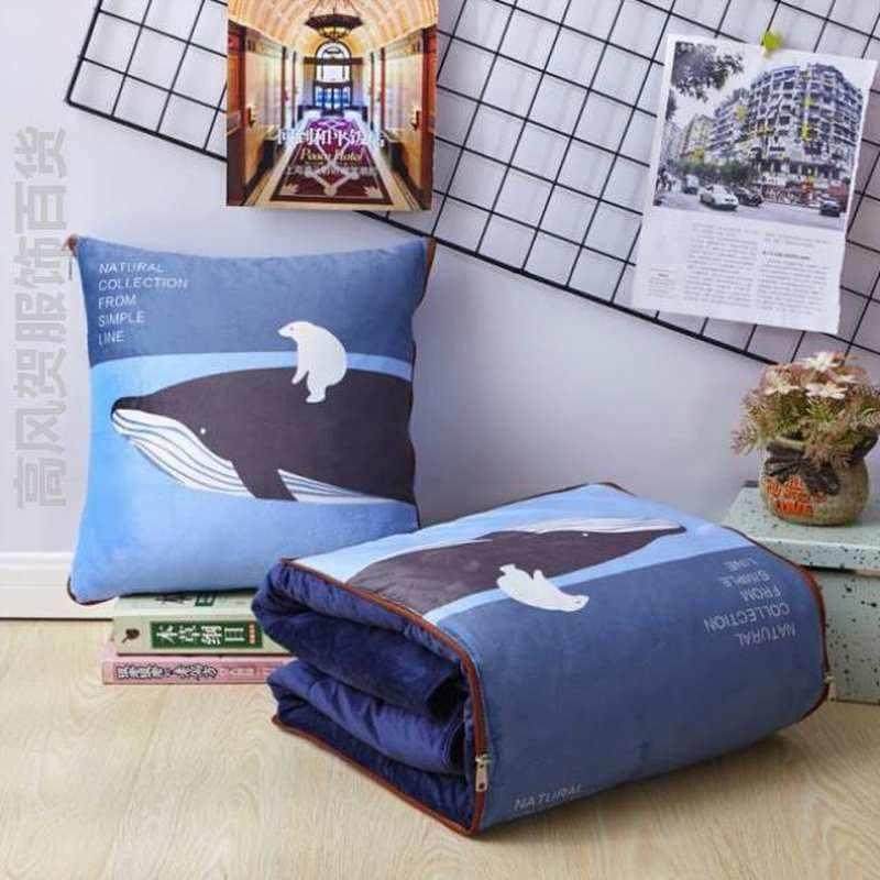 靠枕一体抱枕被子两用纯棉便携办公室北欧靠背客厅公主腰靠少女床