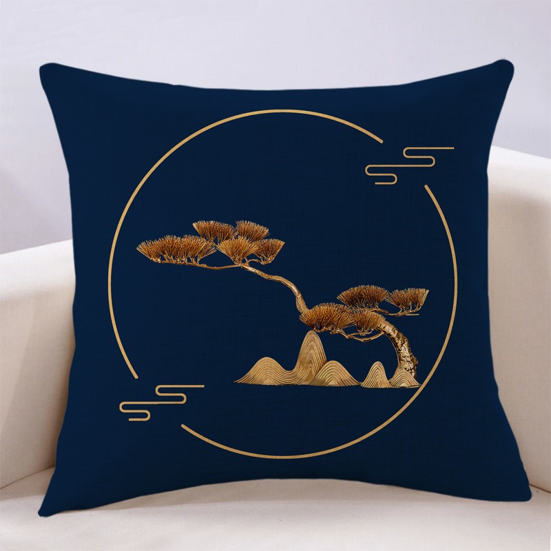 新中式红色松树抱枕红木沙发靠垫客厅高档靠背腰枕太师椅靠枕含芯