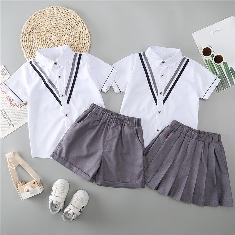 2025新款男童礼服演出表演服幼儿园校服两件套夏季帅气短袖薄款,童装/婴儿装/亲子装,儿童礼服,淘宝优惠券,粉丝福利购,淘宝优惠卷