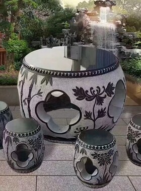 异型青石圆桌 石雕桌子花岗岩椅子公园休闲厂家销售石桌