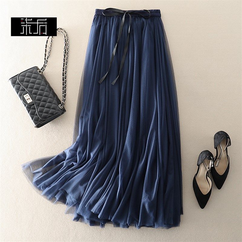 奢华大摆8片180扇形拼接高腰A字过膝网纱半身裙仙女拖地长裙子,女装/女士精品,半身裙,淘宝优惠券,粉丝福利购,淘宝优惠卷