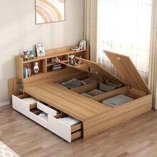 0J小户型榻榻米床衣柜组合储物衣柜床多功能一体踏踏米床柜定 制