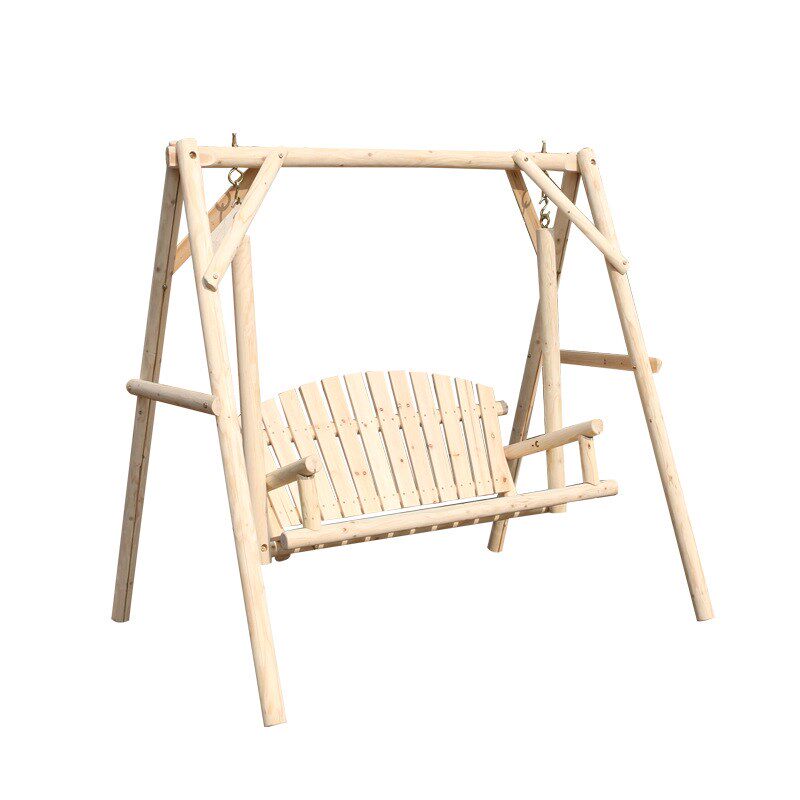 定制款实木秋千吊椅家用室内双人原木吊篮儿童户外秋千椅