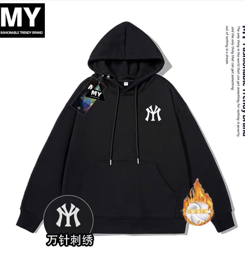 MY美式刺绣潮牌连帽卫衣加绒加卫衣