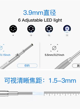 泰视朗MS450套装高清4.5寸屏智能耳镜3.9mm带屏可视挖耳勺采耳器