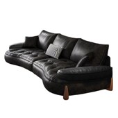 gy$意式 极简弧形沙发云朵大小户型三人客厅简约复古风沙发现代简