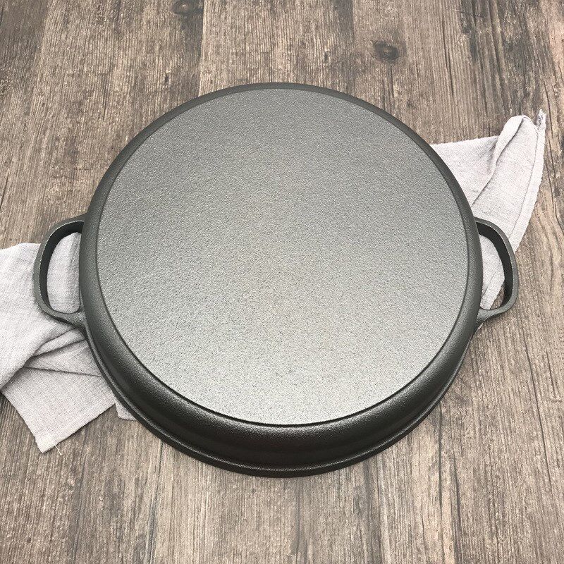 工厂33cm老式铸铁锅加厚双耳平底锅无涂层锅不粘