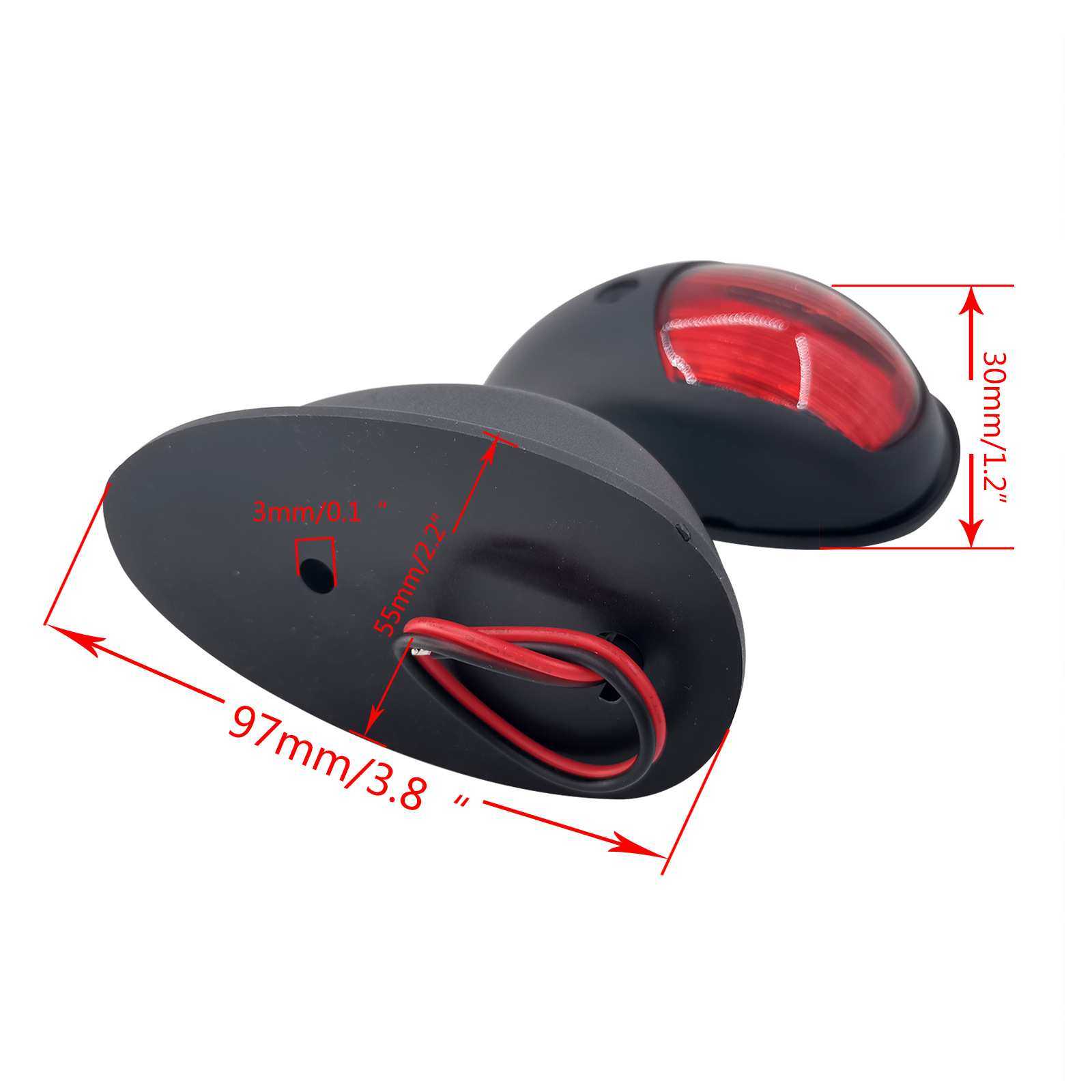 艾硕/ISURE12-24V98*55*35mm黑色椭圆航行灯船舶游艇船用五金配件