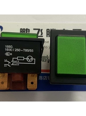 德国MARQUARDT 1660.0202带灯按钮开关 自锁方形面板按键开关16A