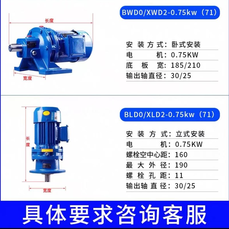 减速机BX系列摆线l针轮减速机卧式立式减速机电机一体国标纯铜电