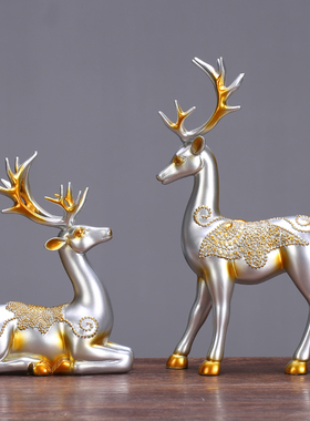 创意摆设工艺品家居小时光客厅玄关电视柜M酒柜装饰品红酒架鹿摆