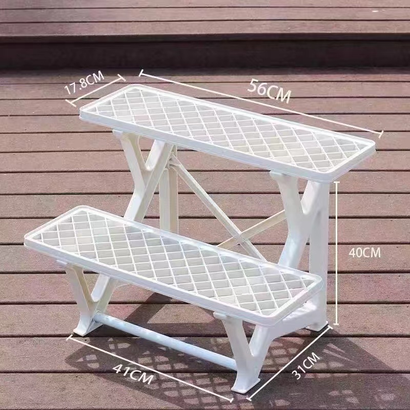 梯形花架置物架阳台装饰架多肉y架树脂耐晒花架欧式落地大花架白