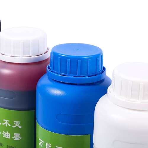 500ml快干印油金属塑料油墨布料瓷器秒速干擦不掉墨水