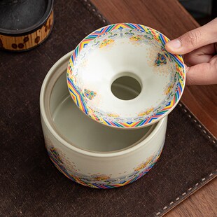大号汝窑烟灰缸带盖防飞灰家用客厅时尚个性潮流高级感烟缸漏斗式