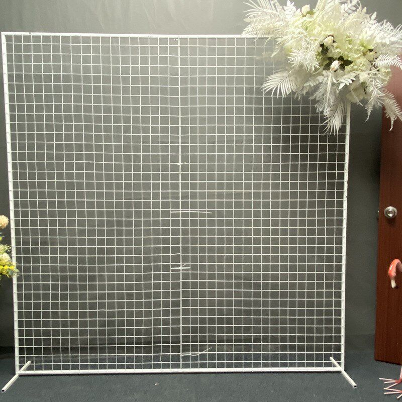 2020新款婚庆舞台背景铁艺网格屏风摆件装饰户外草坪森系婚礼道具