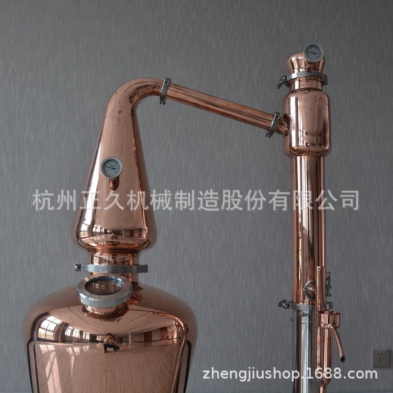 威士忌设备-小型电加热紫铜壶式蒸馏器-实验型铜蒸酒设备-生产酒