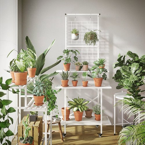 多层铁艺客厅现代简约阳台花架户外爬藤架室Q内移动落地式花架子