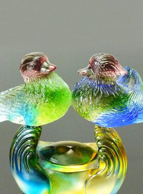 送水晶琉璃什么送婚贺礼新结婚摆件一对姐妹新哥哥妹妹人鸳鸯礼物