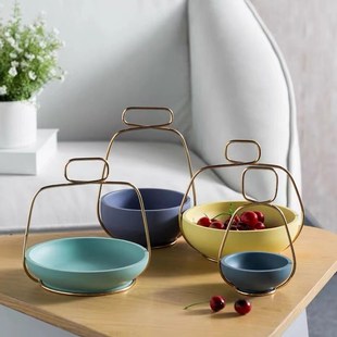 简约创意客厅茶几果盘装 饰品样板间糖果盘摆件高档轻奢Z树脂工艺