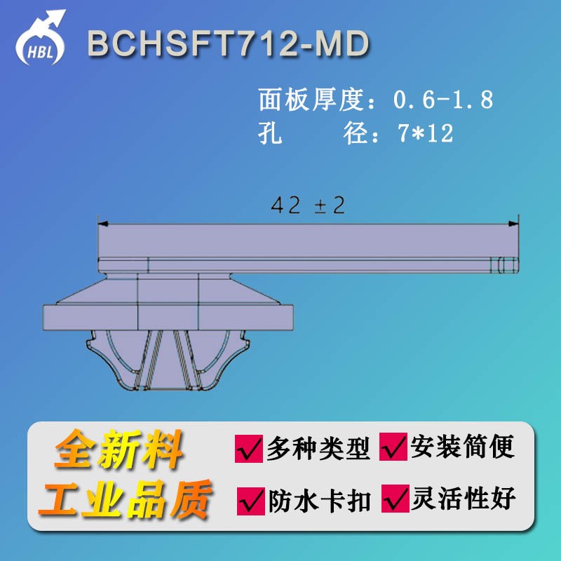 BCHSFT712-MD椭圆孔型密封圈固定扎带可重复U利用边缘捆绑带