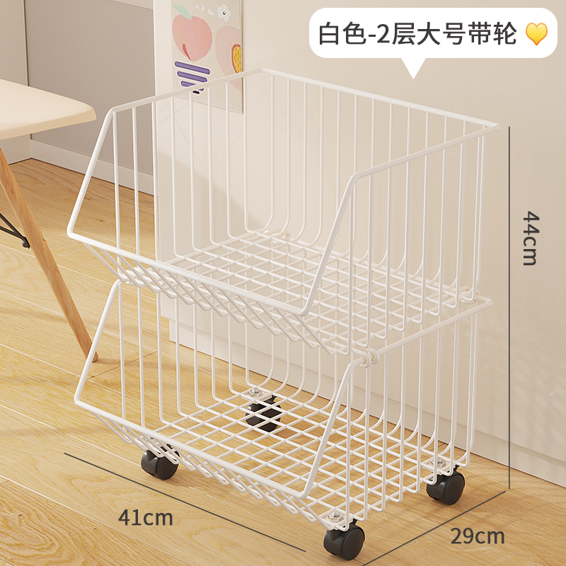 书桌旁小书架落地置物架可移动带轮书本收纳架R子课桌边简易整理