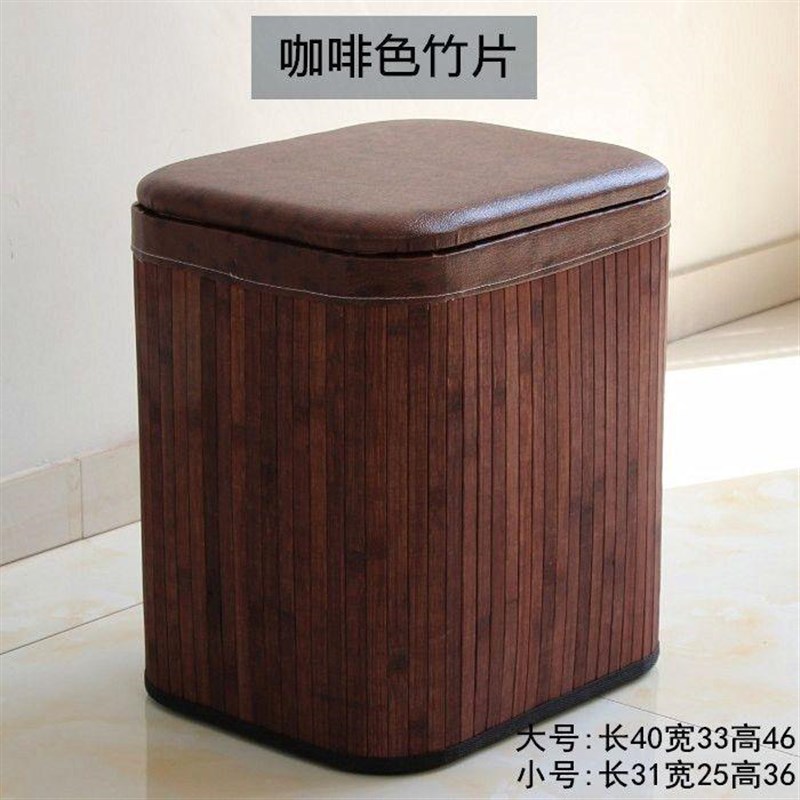 竹编实木储物凳收纳凳子A家用门口沙发多功能客厅换鞋