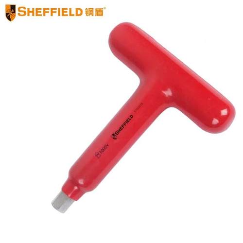 钢盾(SHEFFIELD) 浸塑型单色绝缘T型内六角扳手 5*120mm S150019