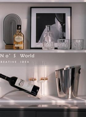 KINO奇诺现代轻奢样板间酒柜软装摆件H售楼处高级感酒杯酒具装饰