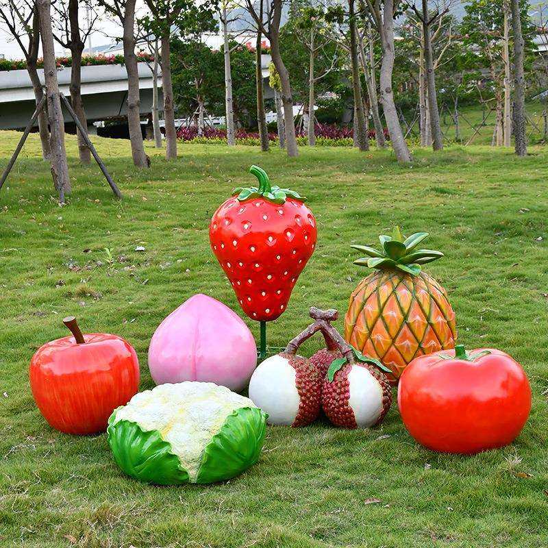 户外大型玻璃钢仿真水果园蔬菜雕塑生态园农场白菜南瓜玉米装饰品
