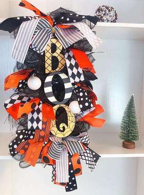 跨境万圣节字母BOO长条挂件节日派对装饰道具鬼节装扮门挂门牌