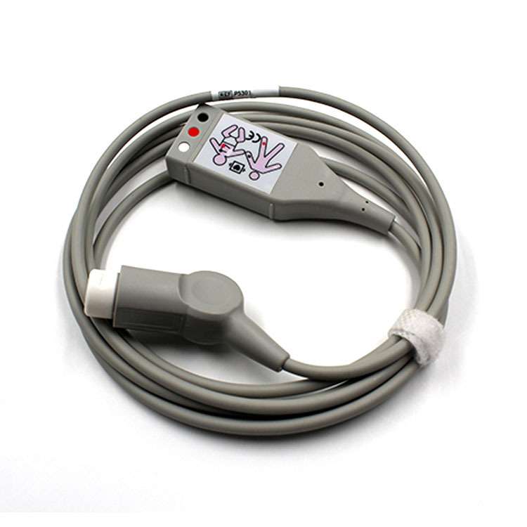 兼容VM4 V24 12针心电图机干线电缆3引线M1500A M1540C 2米