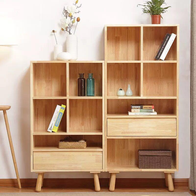 厂家直销北欧实木书柜落地小书架现代简约客厅收纳置物架书房家具
