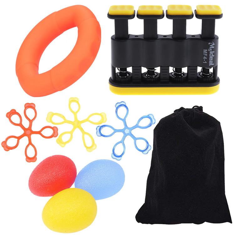 厂家MF4-1黑黄色成人款手指练习器套装 训练器握力器乐器配件