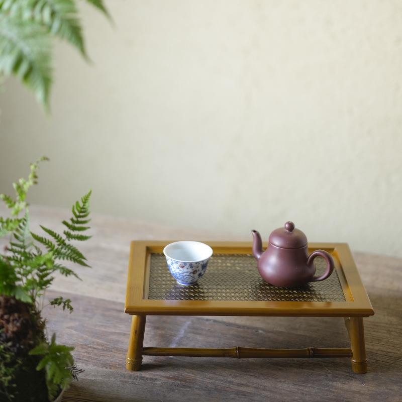手工竹编茶台茶盘家用干泡台壶承茶具收纳置物架茶杯架