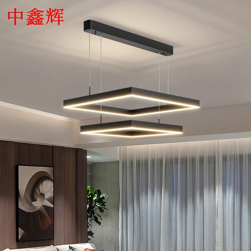 2021年新款吊灯客厅主灯灯具简约现代北欧轻奢大气方形led网红灯