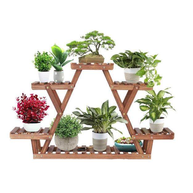 木质植物架三角形植物架多层花卉展示架储物架6盆,鲜花速递/花卉仿真/绿植园艺,割草机/草坪机,淘宝优惠券,粉丝福利购,淘宝优惠卷
