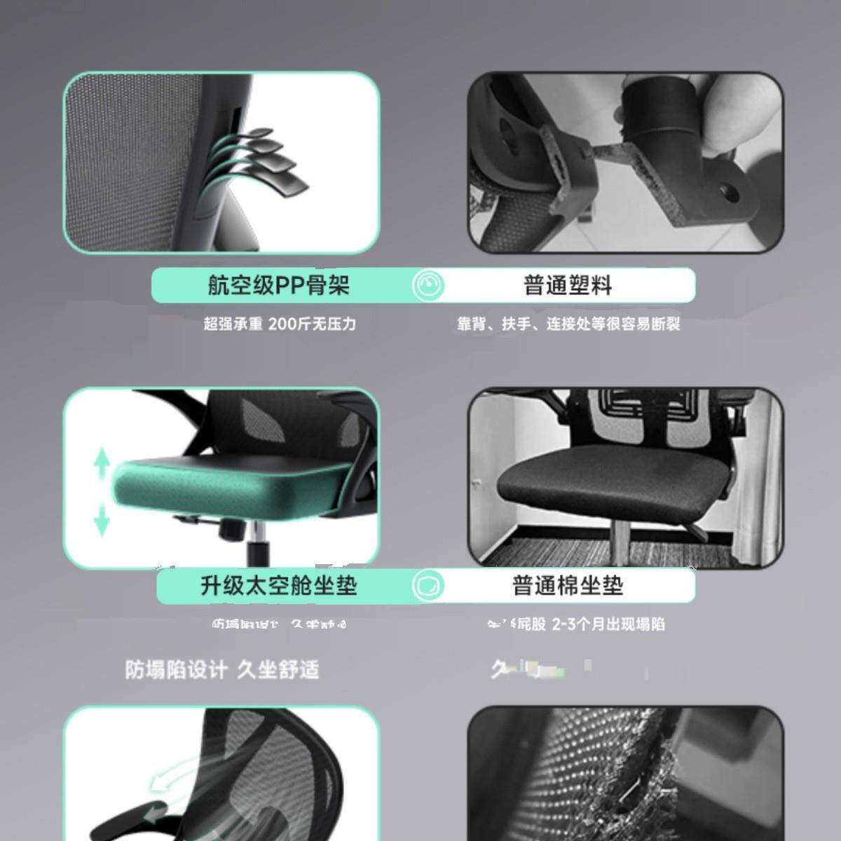 电脑椅子女生卧室办公人体工学椅子久坐舒适家用电竞椅宿舍员工椅