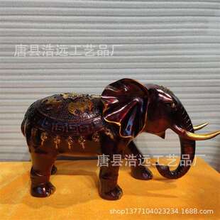 纯铜财福铜象摆件 铜雕小象工艺品铸造摆件全尺寸工艺品摆件