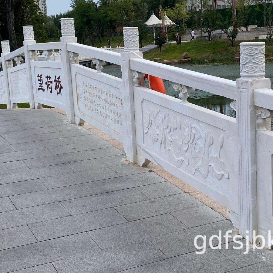 大理石花岗岩浮雕栏板石材景区扶手栏杆河道石雕护栏柱子旗台围栏
