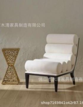 北欧设计师沙发椅家用靠背椅简约客厅阳台休闲民宿白色单人懒人椅