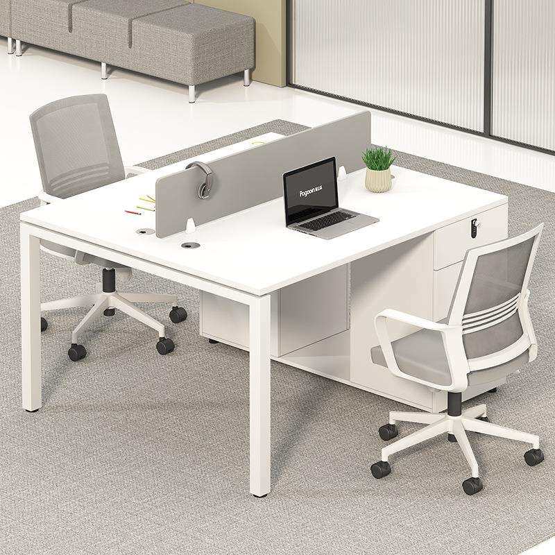 简约现代职员办公桌子组合办公家具24多6人位室电脑员工位白环保