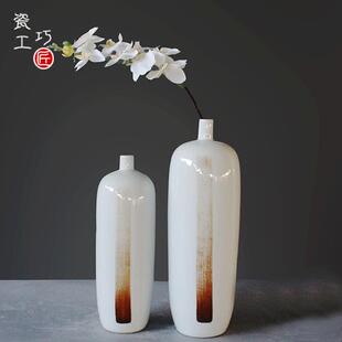 中式样板房花瓶大摆件客厅玄关博古架电视柜复古落地花瓶家居饰品