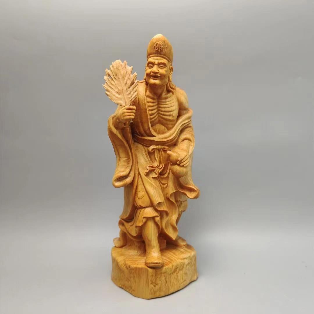 崖柏济公木质摆件 崖柏小摆件 人物造型工艺品济公雕件