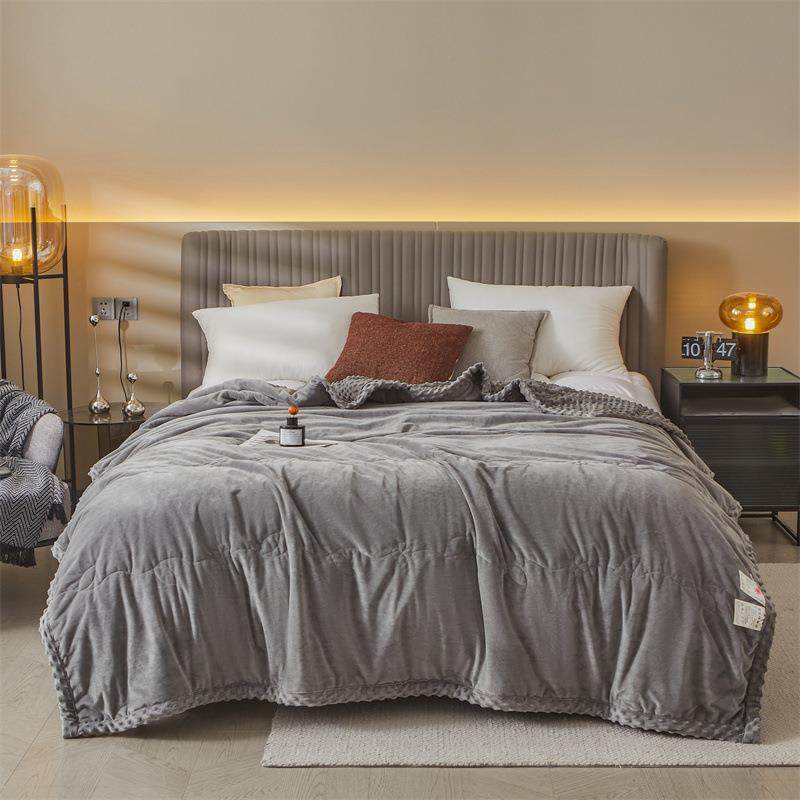 新款豆豆绒宝宝绒双面毛毯豆豆绒冬季加厚保暖宝宝绒双面盖毯