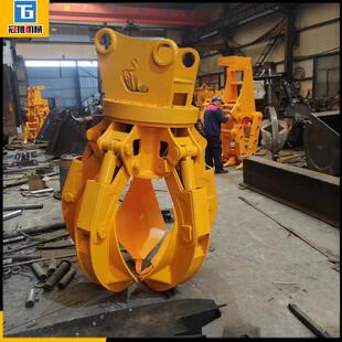 挖掘机多瓣梅花抓液压旋转抓斗废钢铁抓手液压夹木多瓣莲花抓