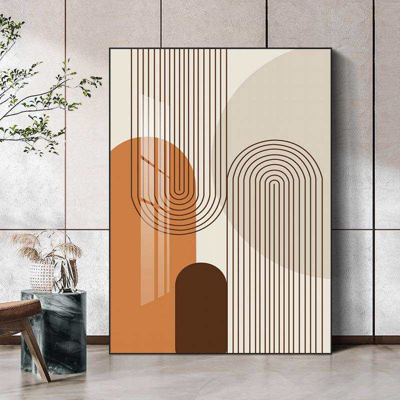 莫兰迪沙发后挂画客厅现代简约装饰画北欧壁画玄关巨幅极简油画